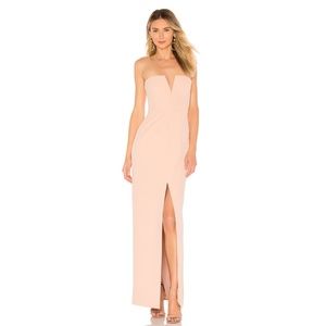 BCBGMAXAZRIA Notched V Strapless Gown